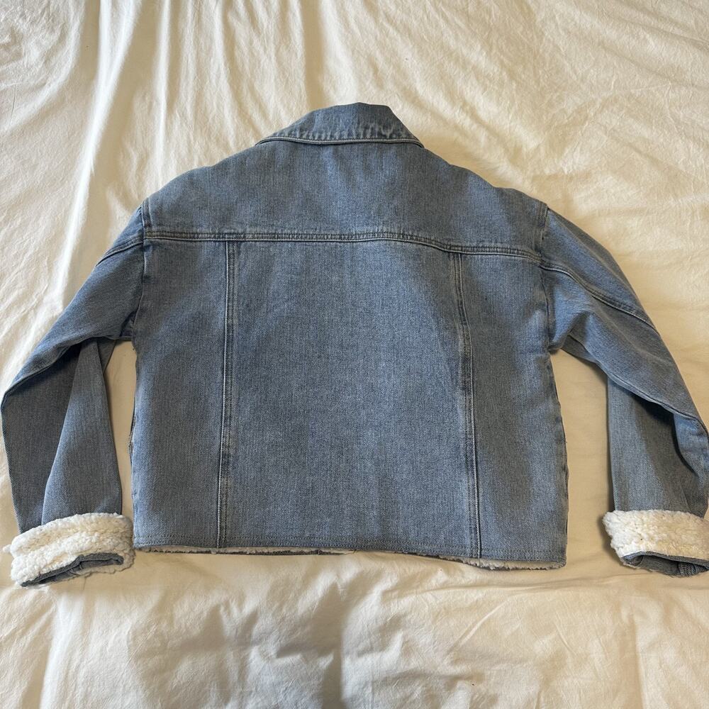 Saltwater Luxe LA Cotton Sherpa Jean Jacket XS - Picture 13 of 13